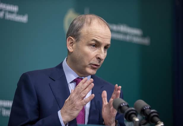 Taioseach Micheal Martin during a press briefing at Government Buildings, Dublin, after he announced Ireland will face Level 5 coronavirus restrictions for at least a month