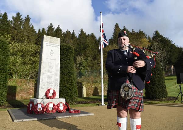 Piper Bobby Fisher playing at the NI Prison Service annual memorial service in November 2020. Picture: Michael Cooper