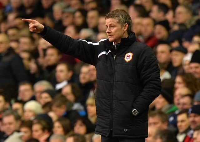 Cardiff City's Norwegian manager Ole Gunnar Solskjaer in 2014. Photo: BEN STANSALL/AFP via Getty Images.