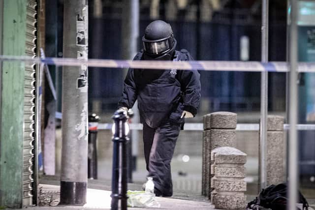 ATO at the scene of an overnight security alert in the Falls Road area of west Belfast in August 2020 . Photo: Pacemaker
