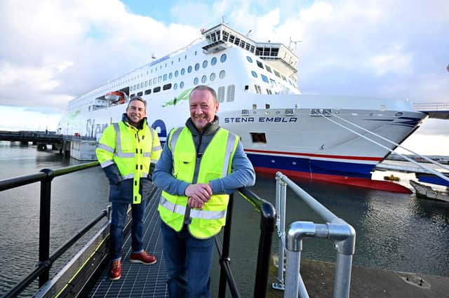 Paul Grant, Trade Director, Stena Line with Howard Hillis, Port Manager Belfast