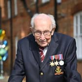 British World War II veteran Captain Tom Moore (Photo by JUSTIN TALLIS / AFP) (Photo by JUSTIN TALLIS/AFP via Getty Images)