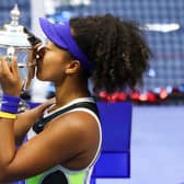 Naomi Osaka celebrates in the US Open. Pic by Getty.