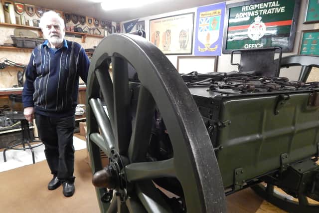 Derek Beattie with the restored wagon.