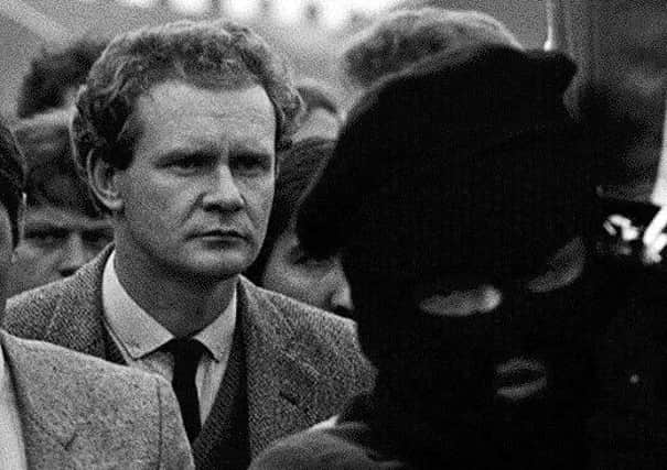 Martin McGuinness follows the coffin of IRA man Charles English in Londonderry in 1985