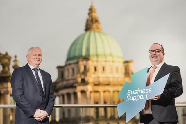 Alan McKeown, Regional Business Director at Invest Northern Ireland and Councillor David Brooks, Chair of Belfast City Council’s City Growth and Regeneration Committee are urging Belfast businesses to register for a new, free programme of business support