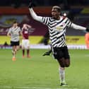 Paul Pogba celebrates his winning goal against Burnley
