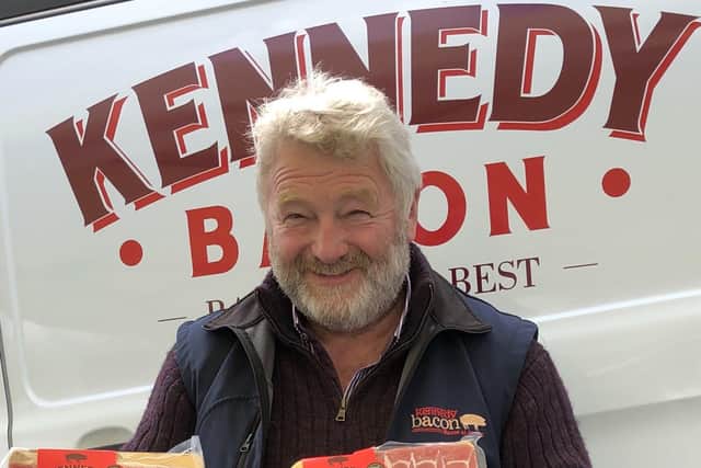 Mervyn Kennedy of Omagh’s Kennedy Bacon, an award-winning artisan producer of dry-cured bacon and gammon, is plugging gaps in shelves at Sainsbury’s due to the Irish Sea Border chaos