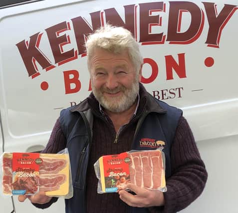 Mervyn Kennedy of Omagh’s Kennedy Bacon, an award-winning artisan producer of dry-cured bacon and gammon, is plugging gaps in shelves at Sainsbury’s due to the Irish Sea Border chaos