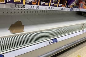 Supply problems for NI supermarkets as pictured in January.