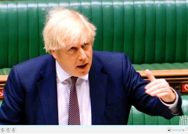 Boris Johnson in the Commons today
