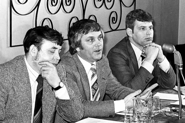 UDA men Tommy Lyttle, Glen Barr, and John McMichael, 1979