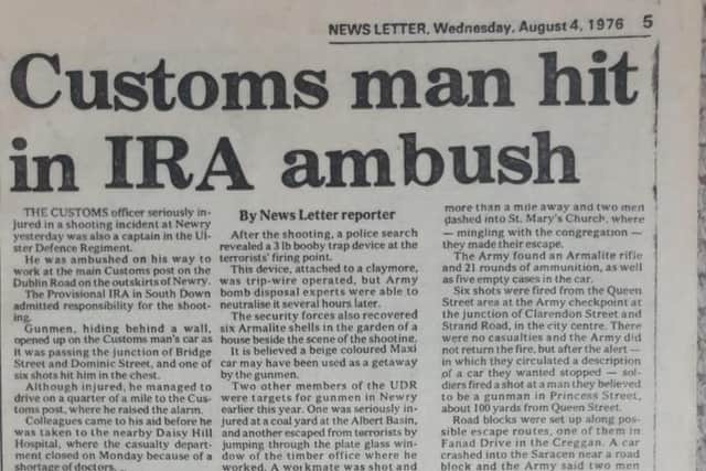 News Letter coverage of previous attempt on Ivan Toombs' life in 1976