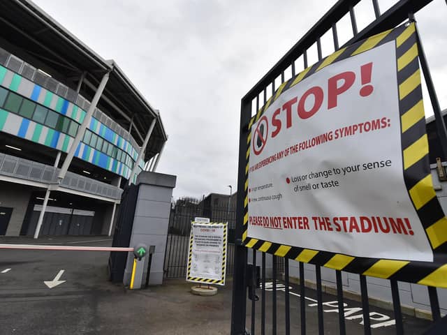 The Danske Bank Premiership season has been disrupted by the impact of the coronavirus pandemic. Pic by Pacemaker.