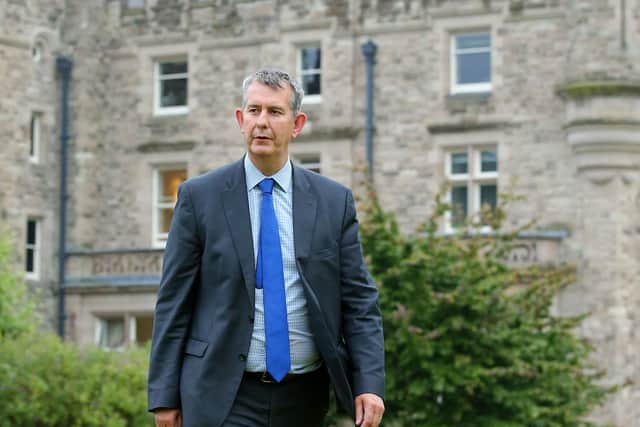 Edwin Poots in the grounds of Stormont Castle