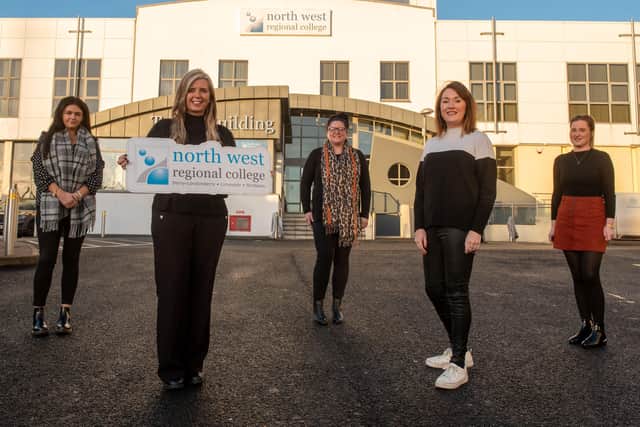Shannon Doherty, Safeguarding Officer NWRC, Finneen Bradley, Manager NWRC Careers Academy, Leeann Monk Ozgul, Chief Operations Officer, Elemental Software, Jennifer Neff, Chief Executive at Elemental Software, and Helen McPeake, Strategy and Partnerships Manager, Elemental Software
