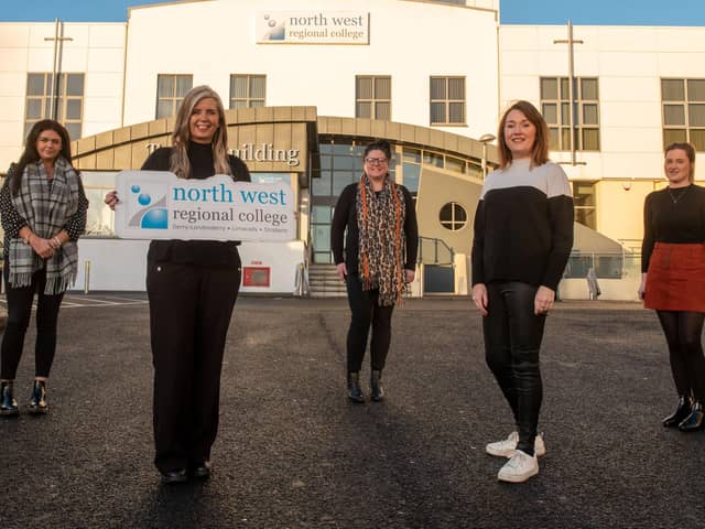 Shannon Doherty, Safeguarding Officer NWRC, Finneen Bradley, Manager NWRC Careers Academy, Leeann Monk Ozgul, Chief Operations Officer, Elemental Software, Jennifer Neff, Chief Executive at Elemental Software, and Helen McPeake, Strategy and Partnerships Manager, Elemental Software