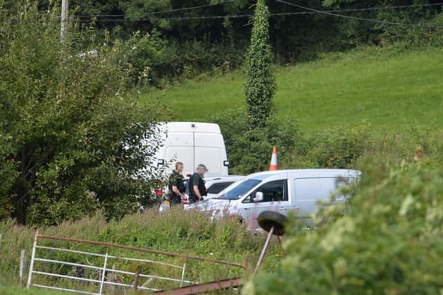 Army bomb disposal officers and police were at the scene when the incident happened at Wattle Bridge close to Newtownbutler on Monday morning.