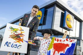 Pictured launching the campaign are Luke Lewis, aged 5 and Owen Keogh, Head of CSR at Lidl Ireland