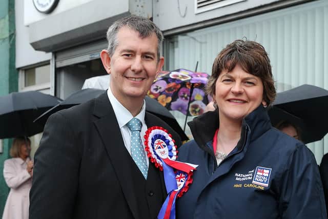 Edwin Poots with First Minister Arlene Foster.
Picture by Kelvin Boyes / Press Eye.