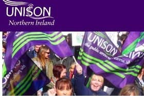 Image from the website of giant public sector union Unison
