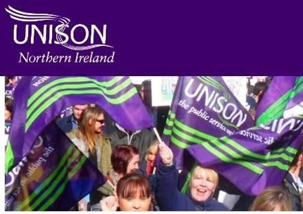 Image from the website of giant public sector union Unison