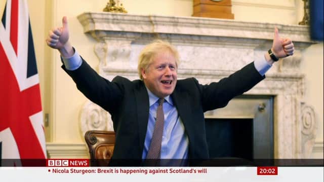 Prime minister Boris Johnson celebrates his Brexit deal with the EU on December 24 2020. But David McNarry says that a strong majority of unionists did not vote for Northern Ireland to remain in the EU or be betrayed by the prime minister by being forced into Brussels control
