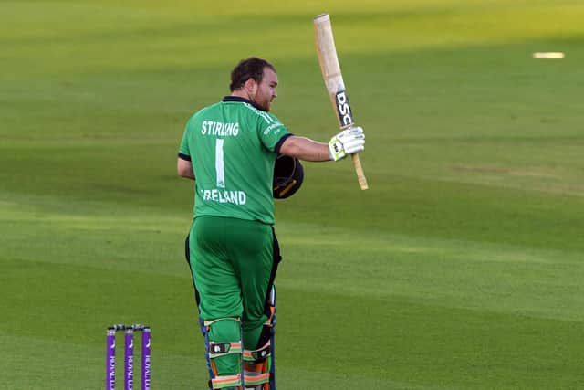 Ireland's Paul Stirling made a brilliant 128 from 132 balls which featured four sixes and 12 boundaries. (Photo by Stu Forster/Getty Images for ECB).