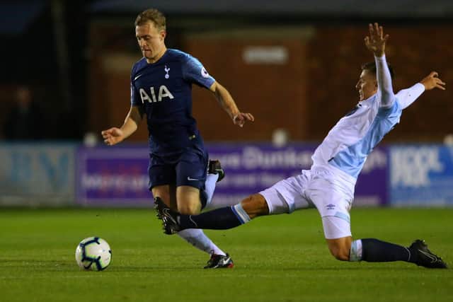 Brad in action for Blackburn Rovers Under-23s against Tottenham