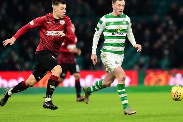 Brad in action against Celtic whilst on loan at St Mirren in 2019