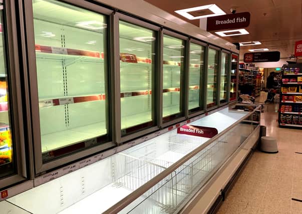 A supermarket in Northern Ireland on January 13 amid supply problems post Brexit. A poll should not be held in chaos, writes Gareth Burns. Pic Pacemaker, Belfast