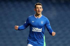 Rangers' Ryan Jack celebrates scoring his side's fourth goal of the game during the Scottish Premiership match at Ibrox Stadium, Glasgow. Picture date: Saturday January 23, 2021.