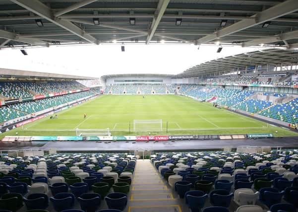 The refurbished Windsor Park in 2016. It is too small for international games, and too big for Irish League ones. Yet unionists and some Northern Ireland football team supporters helped kill the proposed £55 million Maze stadium, in favour of keeping three stadia, with no parking facilities, in Belfast