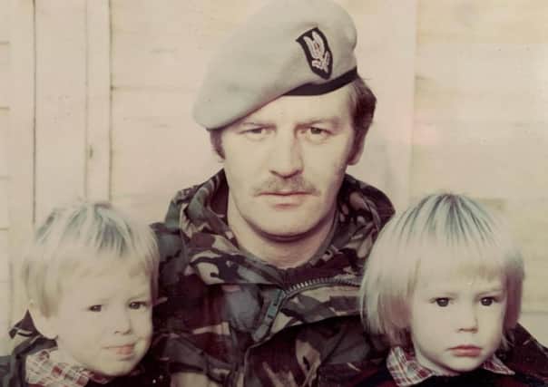 Irish-born SAS major Tommy Turtle with sons James and Thomas