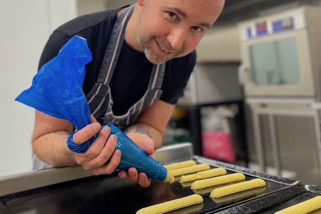 Chef Daniel Duckett at work in his Lazy Claire shop