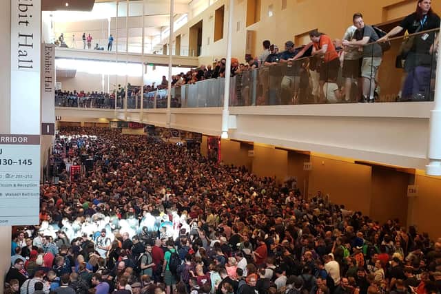 Thousands queuing to get into Gen Con in Indianapolis