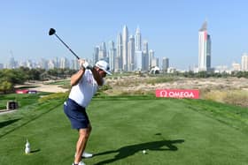Graeme McDowell 
of Northern Ireland during the pro-am event prior to the Omega Dubai Desert Classic at Emirates Golf Club. (Photo by Ross Kinnaird/Getty Images).