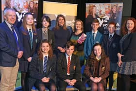 Representatives of Causeway Coast and Glens Borough Council and Young Enterprise NI pictured with participants in 2019’s Digital Youth Conference. Please note this image was taken prior to the introduction of COVID-19 restrictions and guidelines