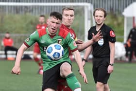 Bobby Burns in action for Glentoran. Pic Colm Lenaghan/Pacemaker