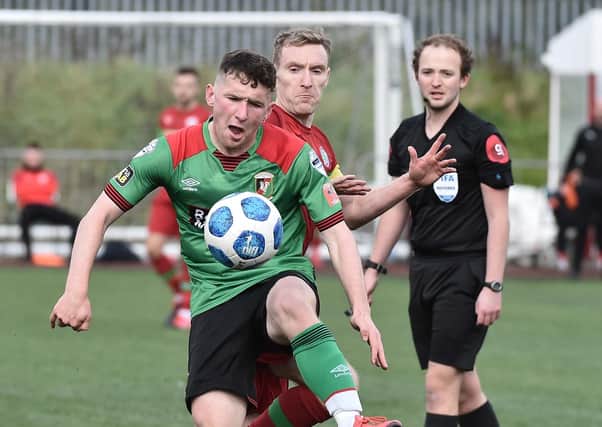 Bobby Burns in action for Glentoran. Pic Colm Lenaghan/Pacemaker