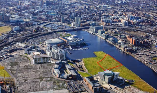An aerial photo of the 3.84 acre site of the proposed development