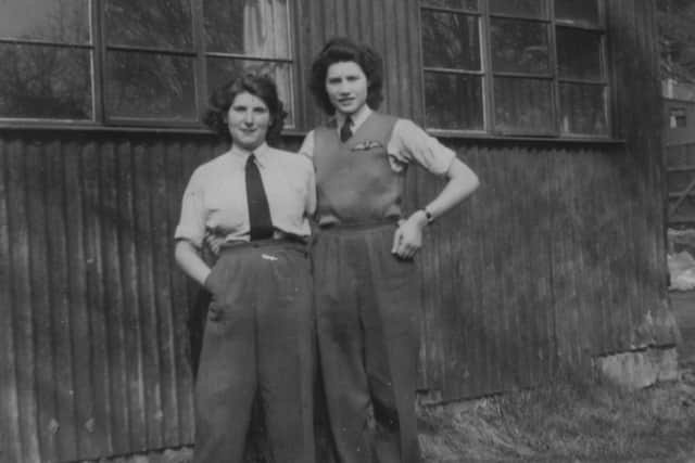 Rita Hamilton (right) and good friend Frankie Hornby at Castle Archdale RAF Base