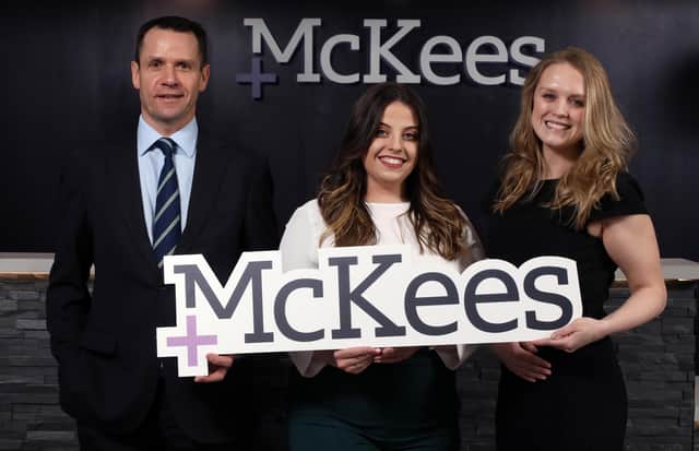 Pictured with the law firm’s Managing Partner, Chris Ross, are newly qualified Solicitors, Lillie Turkington and Victoria Graves, who both previously completed the programme