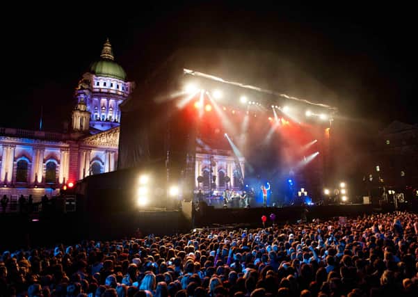 Snow Patrol performing at Belfast City Hall as part of MTV EMA Week in Belfast. Picture by Bradley Quinn