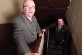 Presenters David Hume and Darren Gibson explore the upper floors Galgorm Castle.