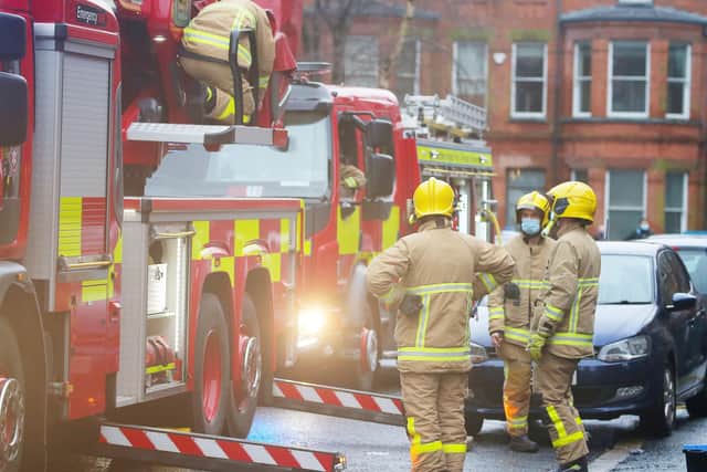 Press Eye - Belfast - Northern Ireland - 4th February 2021

The scene on Elgantine Place in south Belfast where firefighters recused two residents from a fire on Thursday morning. 

Picture by Jonathan Porter/PressEye