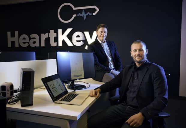 Ben Carter, Chief Commercial Officer, B-Secur and Adrian Condon, Chief Technology Officer, B-Secur, pictured following announcement of the ground-breaking FDA approval for B-Secur’s HeartKey technology, Belfast, Northern Ireland