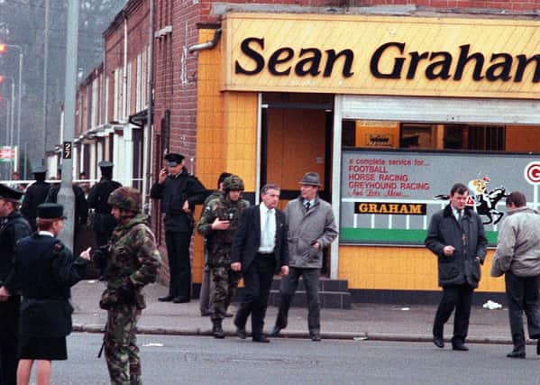 The scene on Belfast's Ormeau Road on February 5 in 1992 following the UDA murder of five Catholics. Photo: PACEMAKER BELFAST
