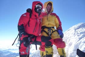 Noel Hanna (right) during an earlier climb on Everest