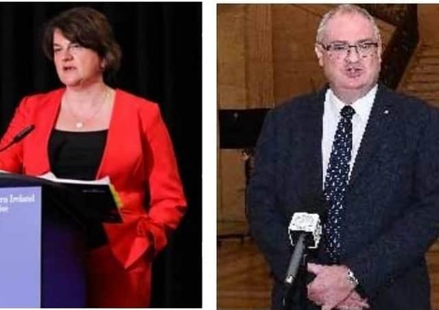 Arlene Foster and Steve Aiken led the DUP and UUP back to the Stormont executive in January 2020, weeks after the Irish Sea border had been agreed by Boris Johnson